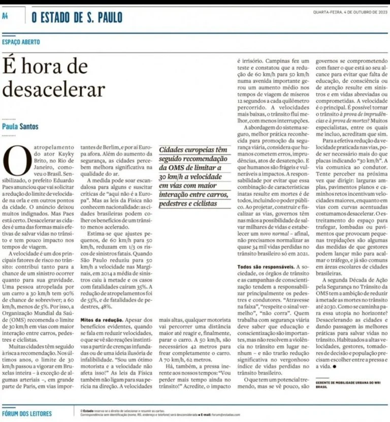 É hora de desacelerar